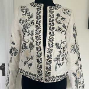BLUE B Embroidered Quilted  Zip Up Jacket Small